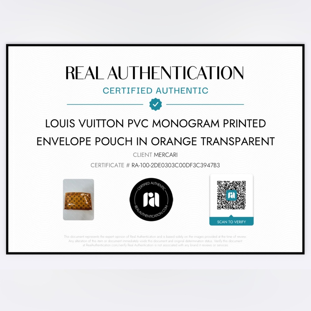 Louis Vuitton PVC Monogram Printed Envelope Pouch in orange transparent plastic - Picture 16 of 16